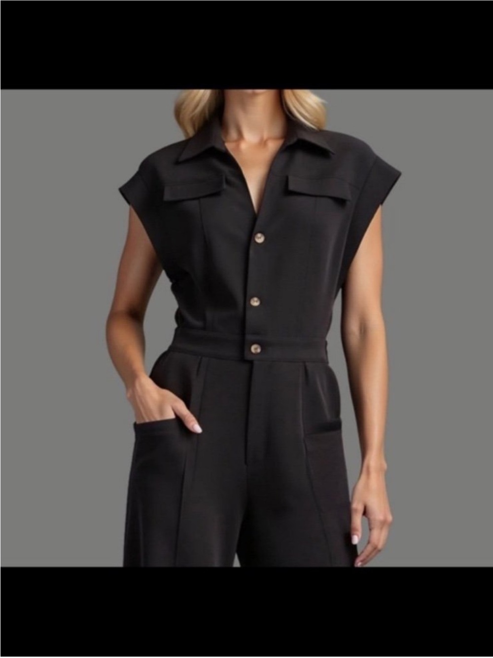 New York & Company Black Wide-Leg Jumpsuit - Picture 3 of 7